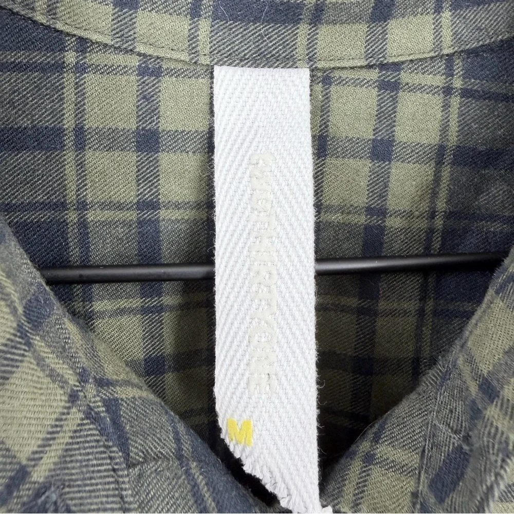 Two Thirty One Military Theme Patched Plaid Boyfriend Shirt Size M - Picture 3 of 11